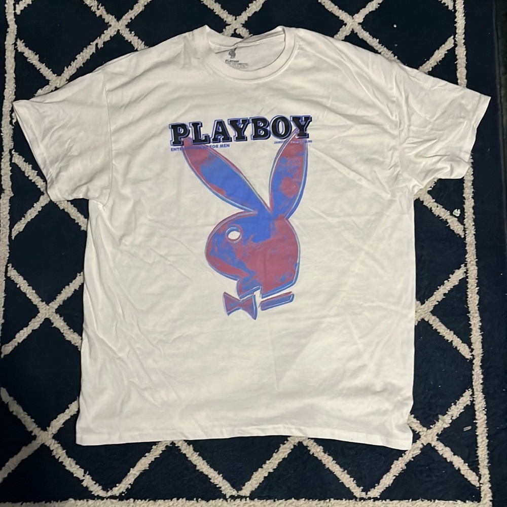 White playboy tee